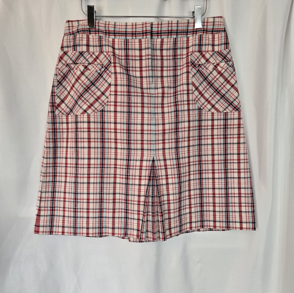 Lilly Pulitzer Vintage Red/Blue Plaid Lined Skirt. Size 12 - Picture 2 of 9
